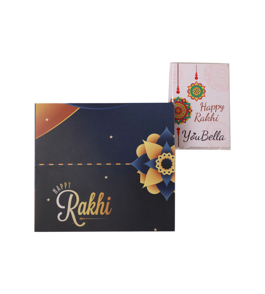 YouBella Rakhi and Greeting Card Combo for Brother (Multi-Colour) (YBRK_74)